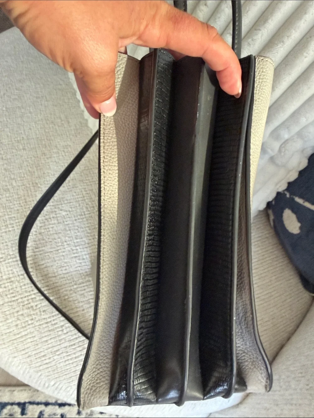 Michael Kors Grey and Black Mercer Pebbled Leather Convertible Tote